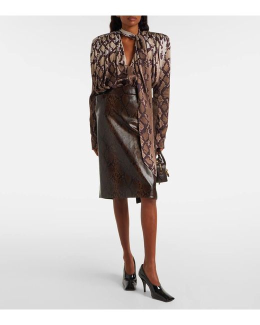 Stella McCartney Brown Snake-Effect Top