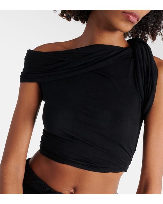 Rick Owens Black Sienna Jersey Crop Top