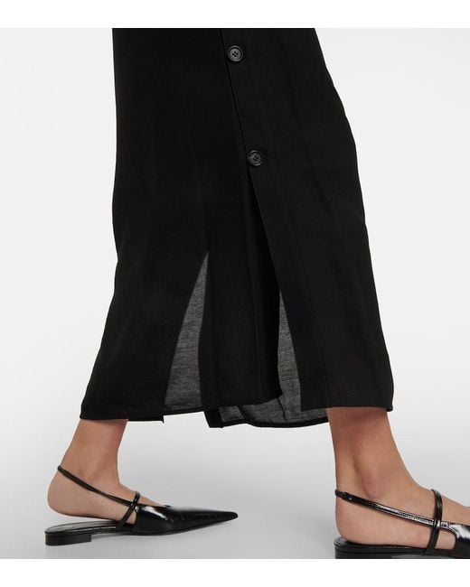 Totême Black Satin Maxi Skirt