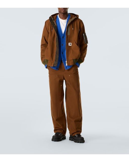 Sacai Brown X Carhatt Cotton Canvas Jacket for men