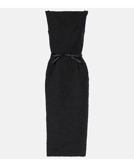 Erdem Black Tweed Midi Dress