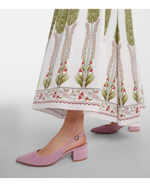 Gianvito Rossi Pink Piper 45 Suede Slingback Pumps