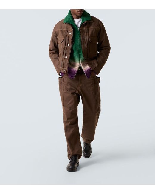 Sacai Brown Denim Jacket for men