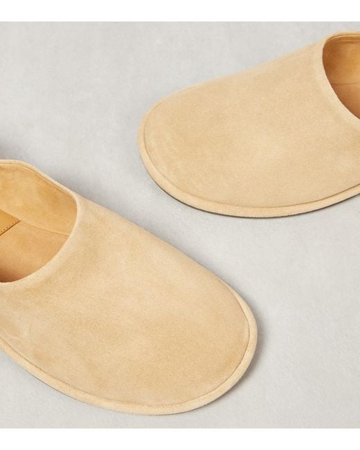 The Row Natural Canal Suede Slip-On Shoes
