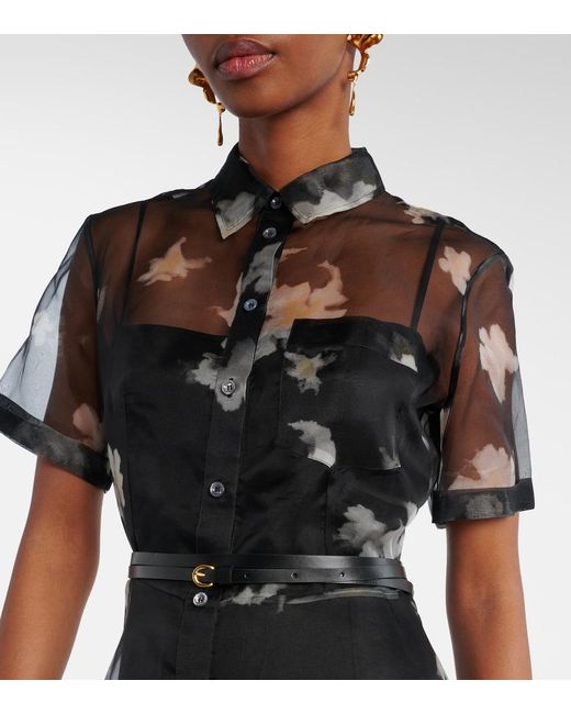 Altuzarra Black Kiera Floral Silk Midi Dress