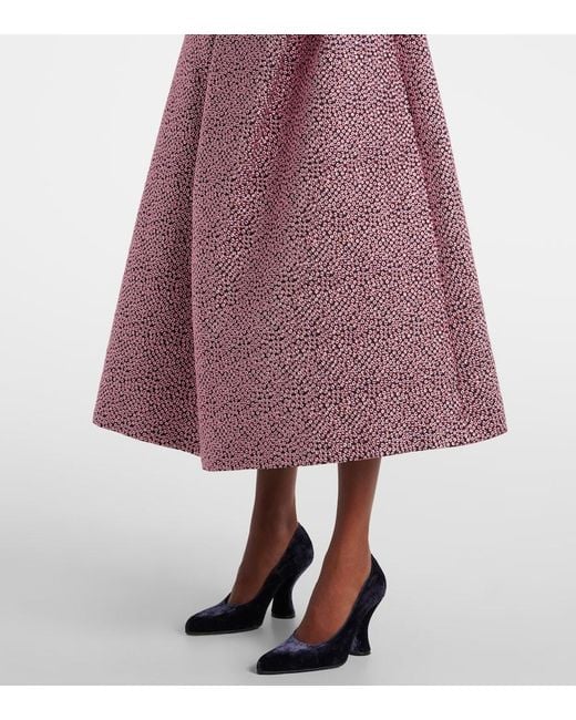 Dries Van Noten Purple Soni Pleated Midi Skirt