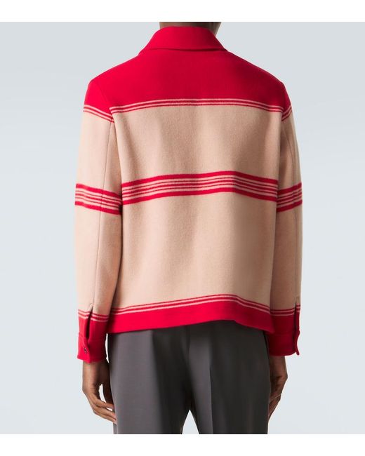 Burberry Red Ekd Wool-Blend Jacket for men