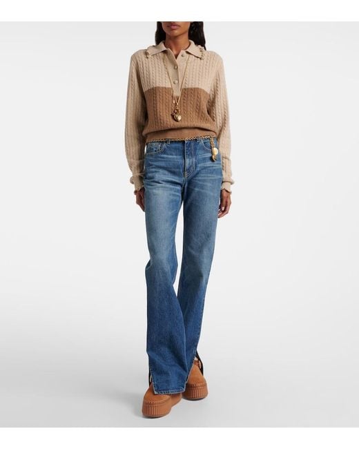 Chloé Brown Nama 80 Suede Platform Mules