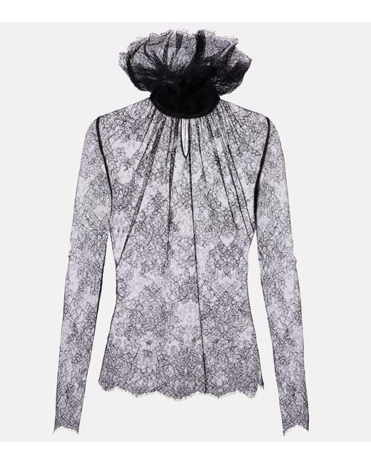Top De Encaje Alexander McQueen de color Black