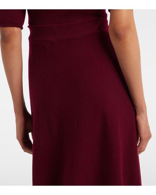 Lisa Yang Red Torie Cashmere Midi Skirt