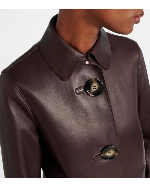 Acne Brown Leather Coat