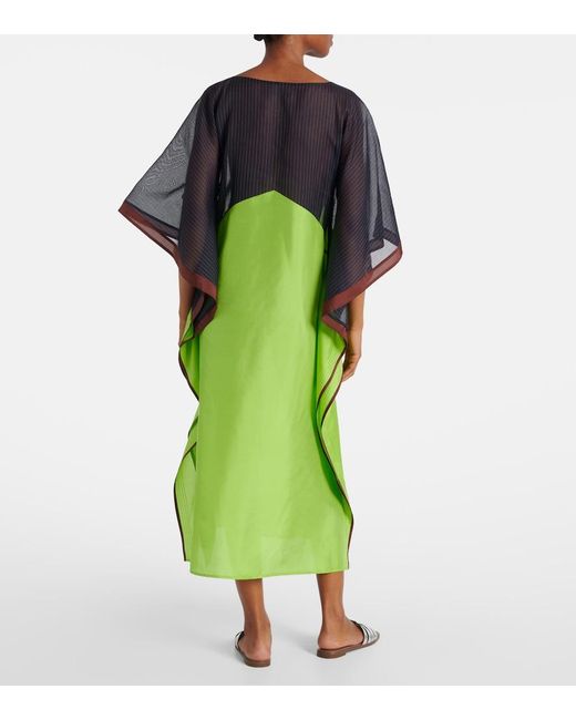 Caftan De Seda Tory Burch de color Green