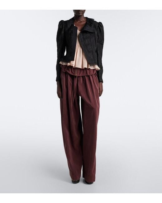 Chloé Black Wool And Silk-Blend Jacquard Lace Jacket
