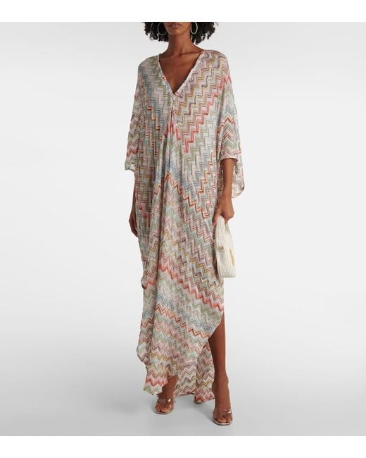 Missoni White Zigzag Lame Beach Dress