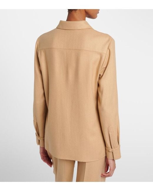 Gabriela Hearst Natural Cruz Cashmere And Silk Shirt