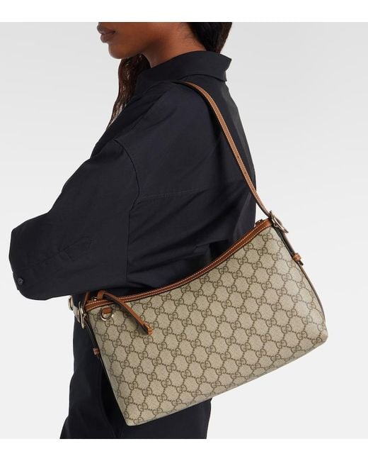 Gucci Brown Gg Emblem Medium Shoulder Bag