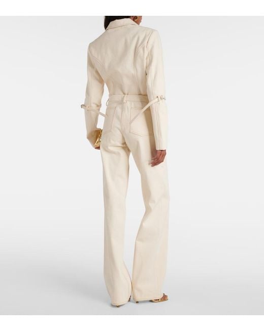 AYA MUSE Natural Tuxis Low-Rise Cotton Wide-Leg Pants