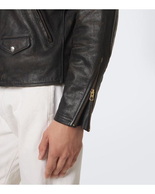 RRL Black Watts Leather Jacket for men