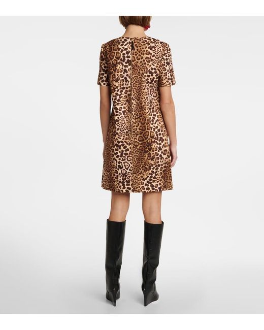 Carolina Herrera Metallic Leopard-print Cotton-blend Minidress
