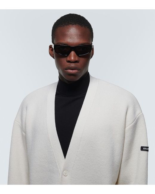 Balenciaga Gray Square Sunglasses for men