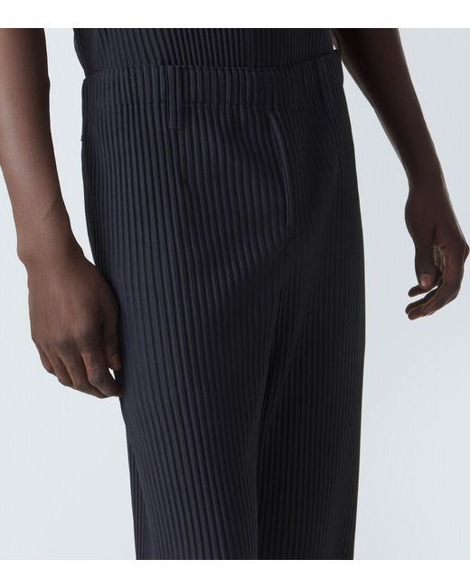 Homme Plissé Issey Miyake Blue Basics Pleated Straight Pants for men