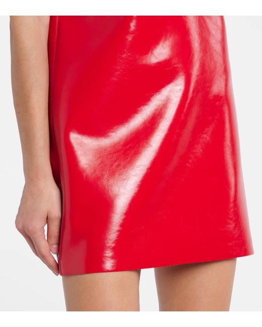 Norma Kamali Red Minikleid Aus Lederimitat