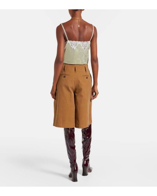 Chloé Brown Bermuda-Shorts Aus Baumwoll-Canvas