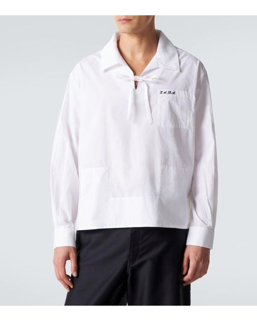 Bode White Cotton Poplin Top for men