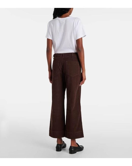 Pantalon Ample Vera En Velours Cotele Velvet en coloris Brown