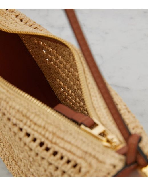 Loewe Metallic Hammock Mini Raffia Shoulder Bag