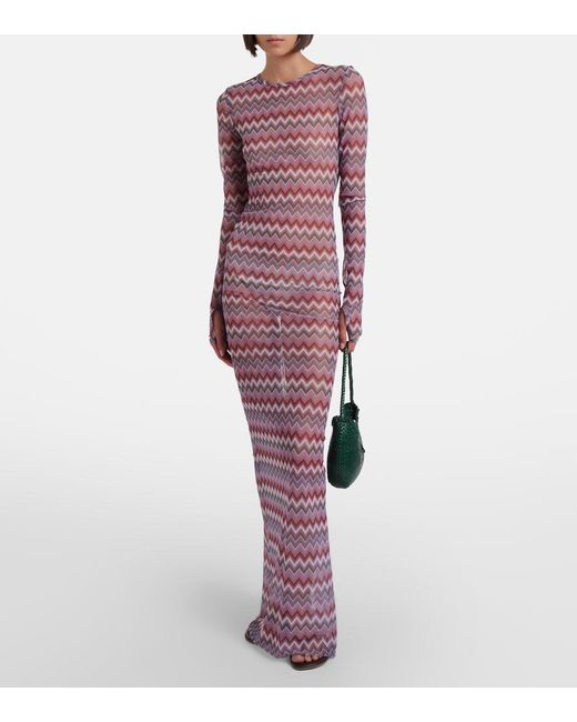 Bananhot Purple Renne Printed Cotton Maxi Dress