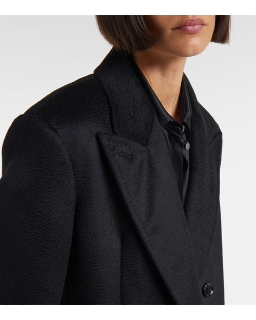 Max Mara Black Cosa Double-Breasted Camel Hair Coat