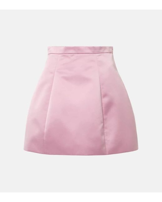 Blumarine Pink High-Rise-Minirock Aus Duchesse-Satin