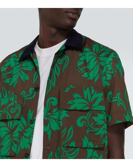Camisa bowling con estampado floral Sacai de hombre de color Green