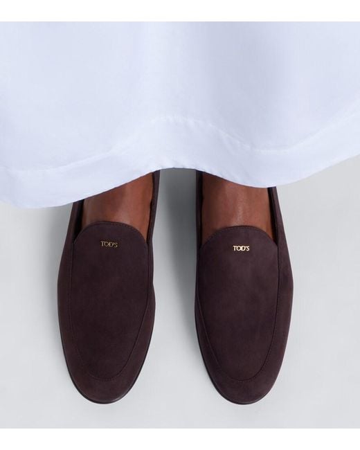 Tod's Brown Suede Loafers