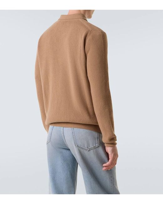 Lardini Brown Wool And Cashmere Polo Sweater for men
