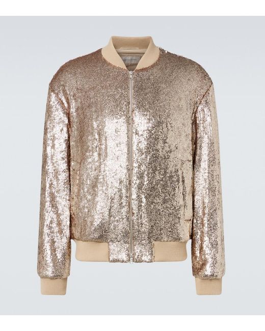 Dries Van Noten Metallic Sequined Bomber Jacket for men