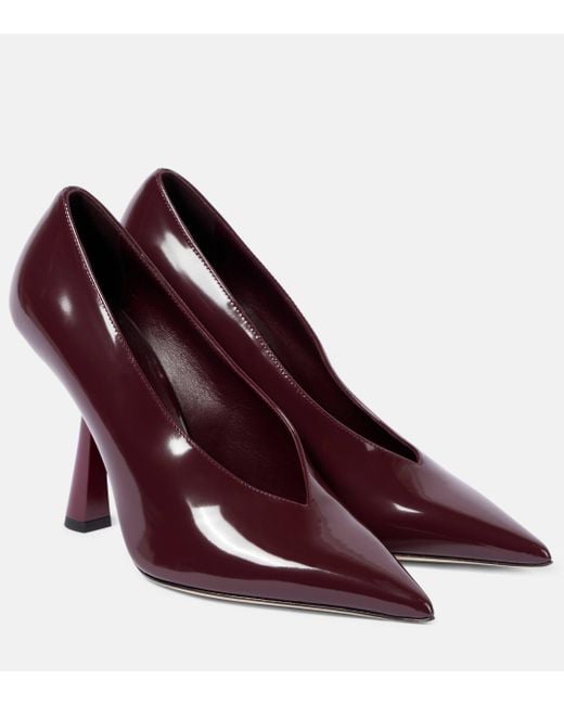 Jimmy Choo Purple Maryanne 100 Patent Leather Pumps