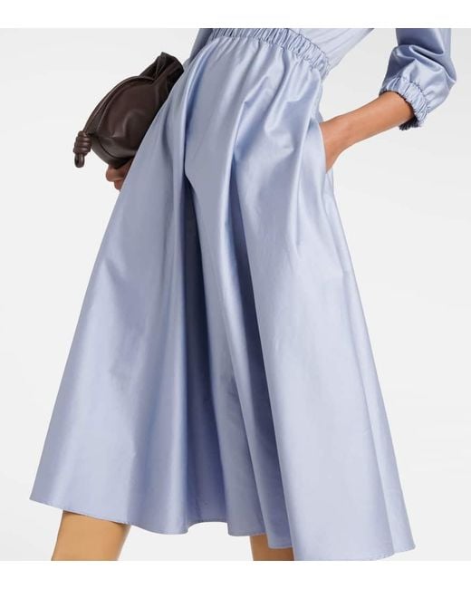 Vestido midi plisado Maggio de algodon Max Mara de color Blue