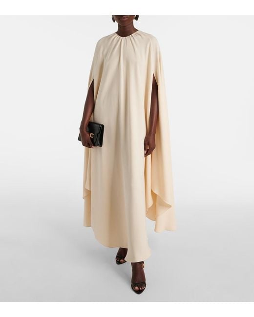 Tom Ford Natural Asymmetric Silk-Blend Cady Kaftan