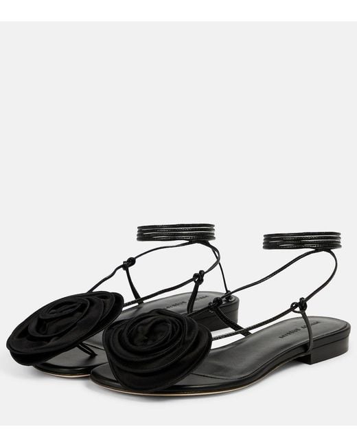 Magda Butrym Black Applique Leather Sandals