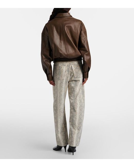 Citizens of Humanity Natural Miro Snake-Print Barrel-Leg Jeans