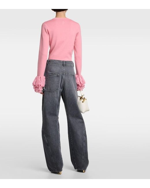 J.W. Anderson Gray High-Rise Straight Jeans Twisted