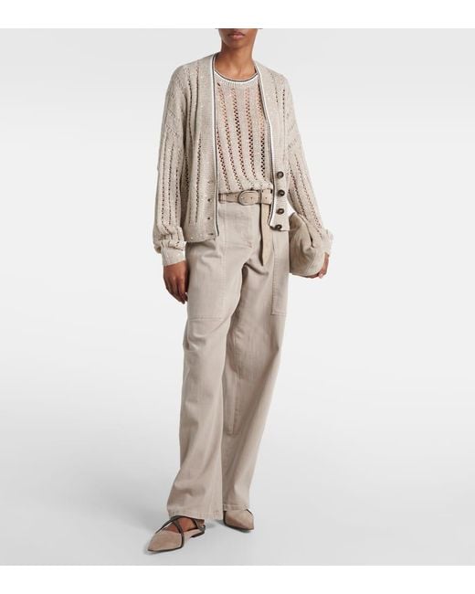Brunello Cucinelli Brown Monili Suede Mules