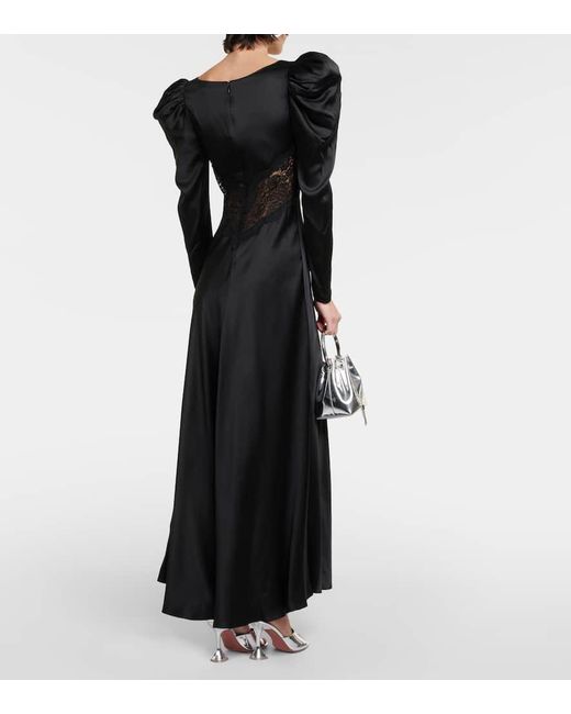 Rodarte Black Silk Lace Maxi Dress