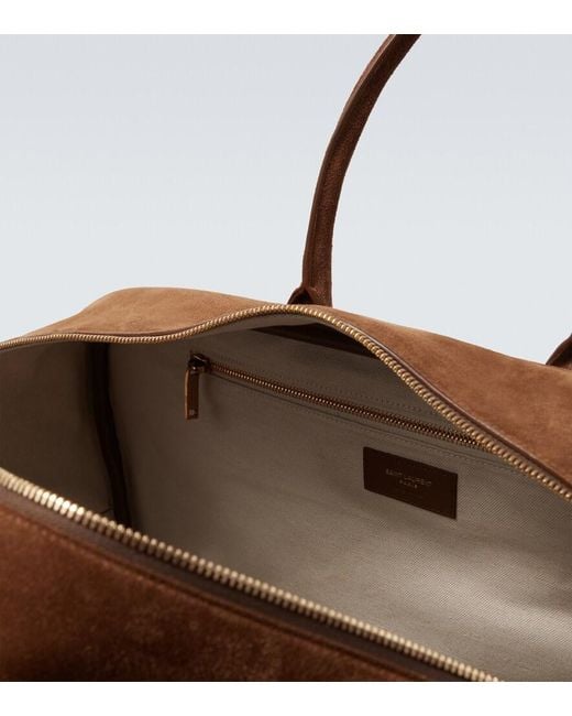 Saint Laurent Weekender Large Aus Veloursleder in Brown für Herren