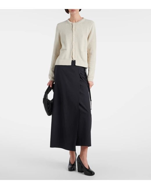Cardigan cropped in cotone di Lemaire in Natural