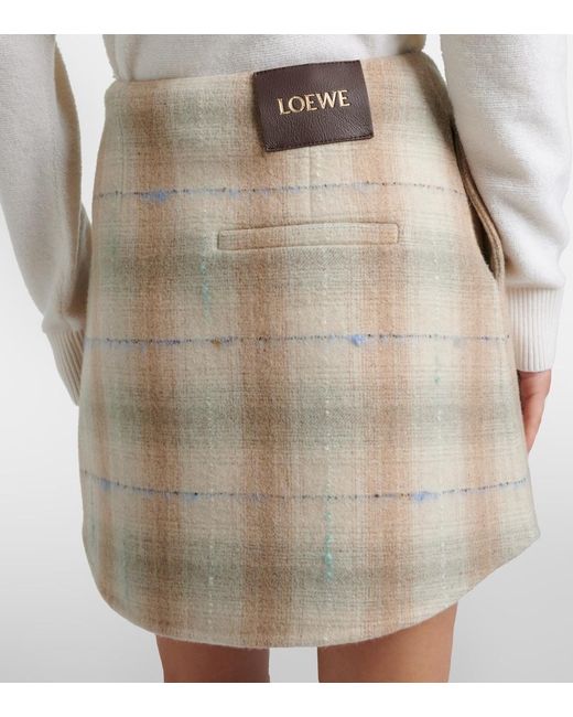 Loewe Natural Wool, Cashmere, And Silk Miniskirt