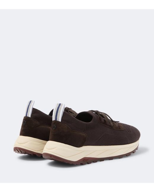 Baskets En Maille Et Daim Fedeli pour homme en coloris Brown