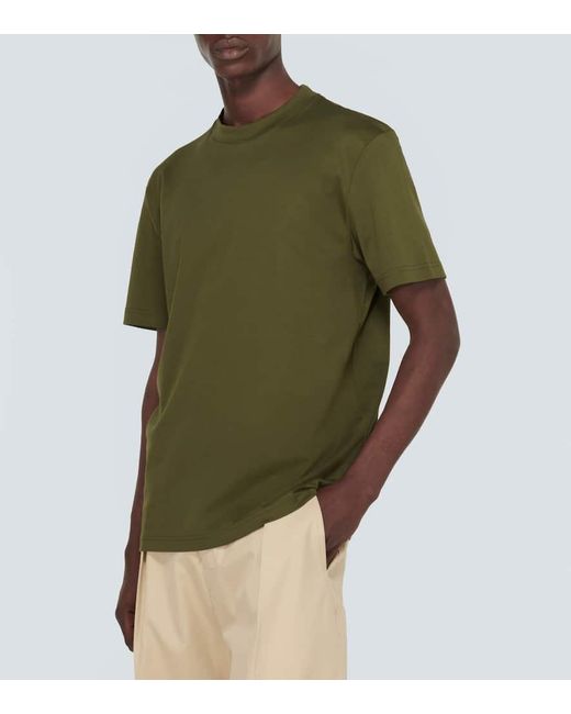 Camiseta de jersey de algodon con logo Loro Piana de hombre de color Green